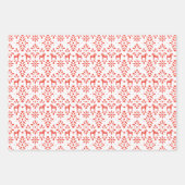 赤と青スカンジナビアダラホースホリデー ラッピングペーパーシート (正面)