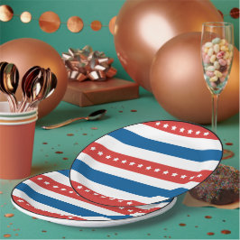 赤と青ストライプの星 ペーパープレート