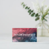 赤と青モダン色 名刺 (スタンド正面)