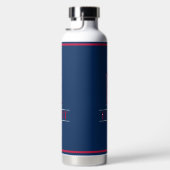 赤と青モノグラムの ウォーターボトル (右面)