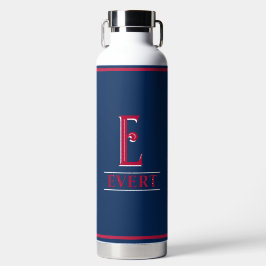 赤と青モノグラムの ウォーターボトル