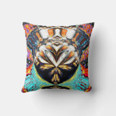 赤と青数々の色の抽象芸術装飾用クッション クッション (裏面)