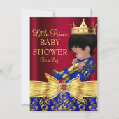 赤と青王室のプリンスボーイベビーシャワー招待状2 招待状 (正面)