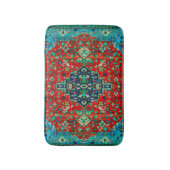 赤と青華美のペルシャ絨毯デザイン バスマット (正面縦)