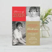 赤と青銅の金ゴールドクラシック2写真卒業 招待状 (スタンド正面)