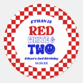 赤と青7月2日の誕生日パーティー ラウンドシール