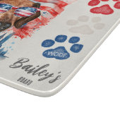 赤と青7月4日かわいいダシュント犬 カッティングボード (角)