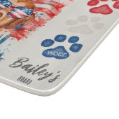 赤と青7月4日のおもしろいラブラドール犬 カッティングボード (角)