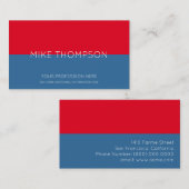 赤と青、シンプルクール&モダン 名刺 (正面/裏面)