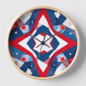 赤と青 壁時計 (正面)