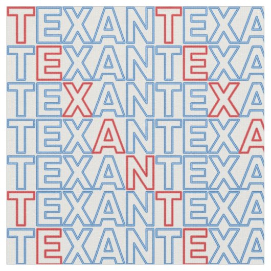 赤と青TEXANネオン白 ファブリック (クローズアップ)