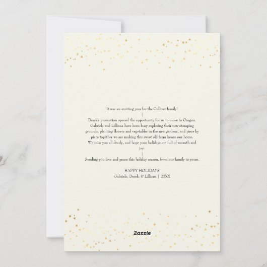 赤と非常に陽気なクリスマスツリー写真コラージュ シーズンカード (裏面)