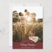 赤と非常に陽気なクリスマス4枚の写真Vertical シーズンカード (正面)