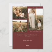 赤と非常に陽気なクリスマス4枚の写真Vertical シーズンカード (裏面)