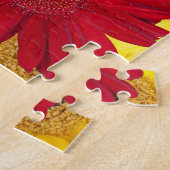 赤と黄のガーベラデイジー写真 ジグソーパズル (側面)