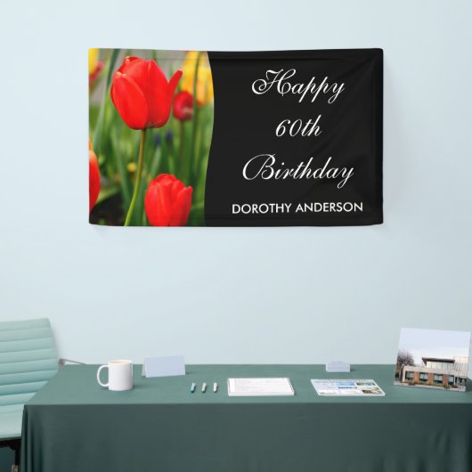 赤と黄のチューリップスフローラ誕生パーティー 横断幕 (トレードショー)