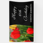 赤と黄のチューリップスフローラ誕生パーティー 横断幕 (縦)