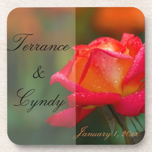 『赤と黄のバラ・パーソナ結婚ル』 コースター (正面)