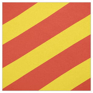 赤と黄のパタストライプのーン ファブリック