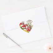 赤と黄のフェスティバル春フローラパーティー ハートシール (封筒)