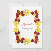 赤と黄のフローラの招待 招待状 (裏面)