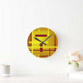 赤と黄の極 ラウンド壁時計 (ホーム)