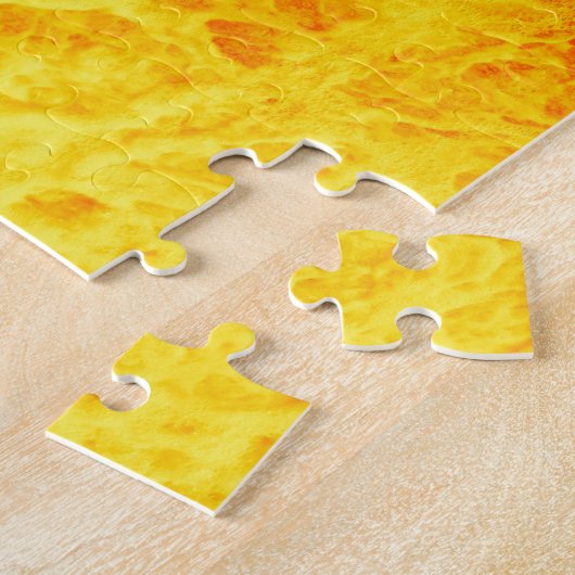 赤と黄の燃える火 ジグソーパズル (側面)