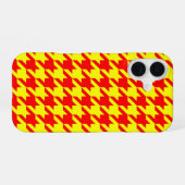 赤と黄の犬の歯柄デザイン  iPhone 16ケース (裏面横)