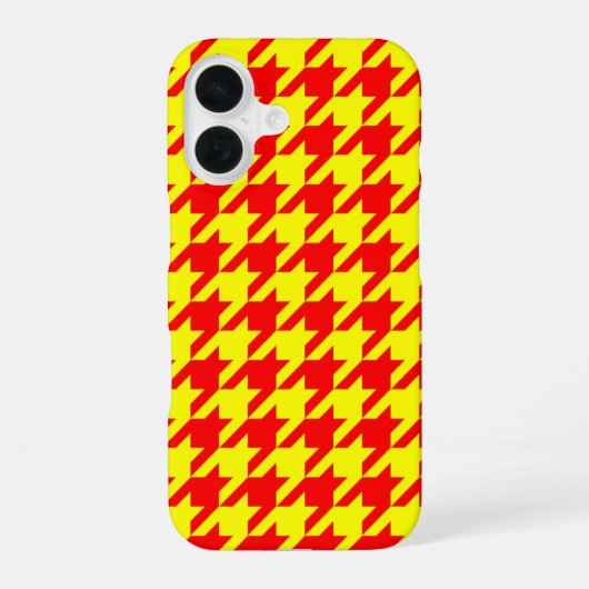 赤と黄の犬の歯柄デザイン  iPhone 16ケース (裏面)