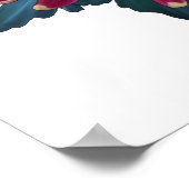 赤と黄の菊の日本の白いポスター ポスター (角)