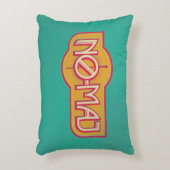 赤と黄のNO-MAJ™バッジ アクセントクッション (正面(垂直))