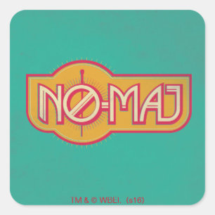 赤と黄のNO-MAJ™バッジ スクエアシール
