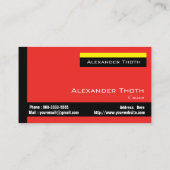 赤と黄色と黒のカッコいいデザイン 名刺 (裏面)