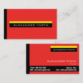 赤と黄色と黒のカッコいいデザイン 名刺 (正面/裏面)