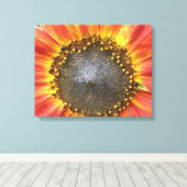 赤と黄色のひまわりキャンバス印刷 キャンバスプリント (インサイチュ (ウッドフロア))