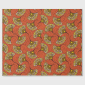 赤と黄色のアンカラファンプリント包装紙 ラッピングペーパー (フラット)