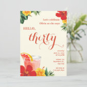 赤と黄色のカクテル誕生日パーティー 招待状 (スタンド正面)