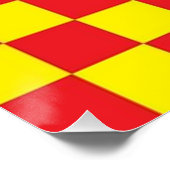 赤と黄色のカスタマイ市松模様にズ可能 ポスター (コーナー)