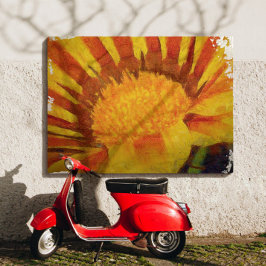 赤と黄色のガザニアアクリル絵画ズ キャンバスプリント