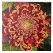 赤と黄色のキクの花 タイル (正面)