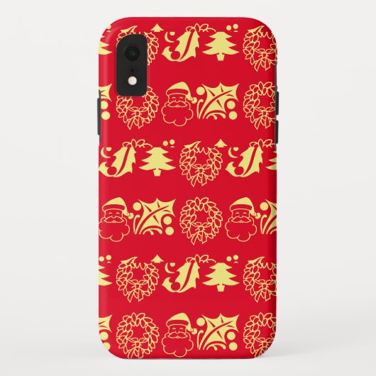 赤と黄色のクリスマスお祝い Case-Mate iPhoneケース (裏面)