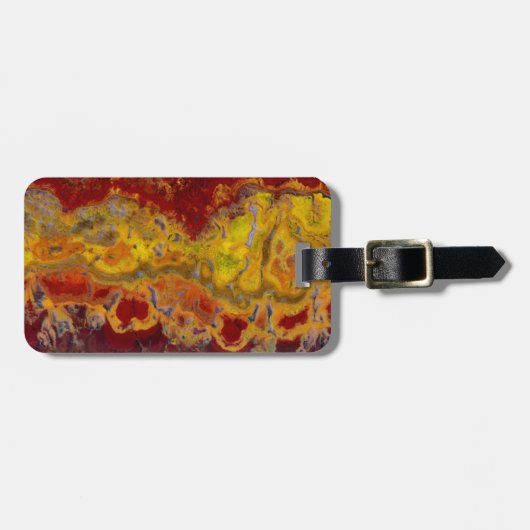 赤と黄色のクレイロアジャスパー ラゲッジタグ (正面横)