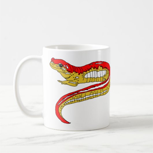赤と黄色のサラマンダー コーヒーマグカップ (左)