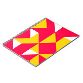 赤と黄色のジオメトリパターン形状 ノートブック (左側)