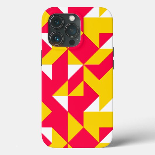 赤と黄色のジオメトリパターン形状 Case-Mate iPhoneケース (裏面)