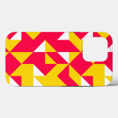 赤と黄色のジオメトリパターン形状 Case-Mate iPhoneケース (裏面 (横))