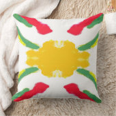 赤と黄色のスターバスト装飾用クッション クッション (ブランケット)