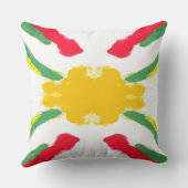 赤と黄色のスターバスト装飾用クッション クッション (裏面)