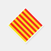 赤と黄色のストライプデザイン スタンダードカクテルナプキン (角)