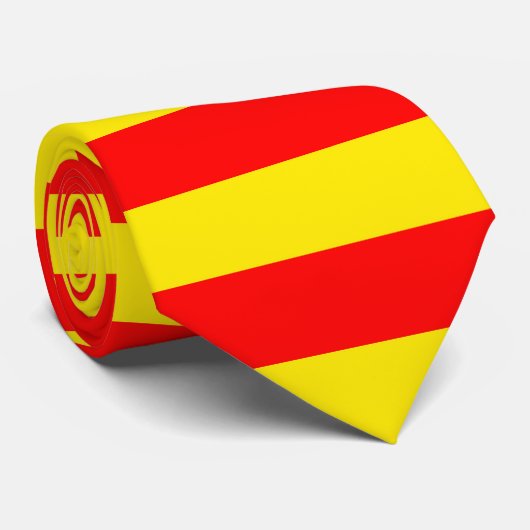 赤と黄色のストライプデザイン ネクタイ (ロール)